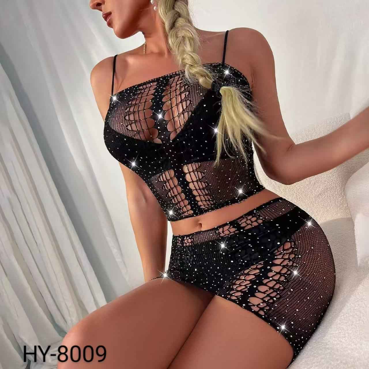 Rhinestone Two Piece Body Stocking
