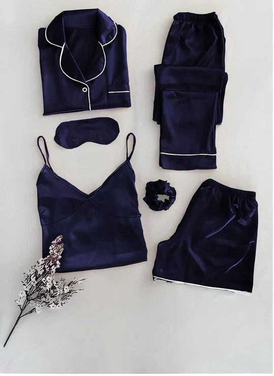 6 in 1 Sik Night Suit Set