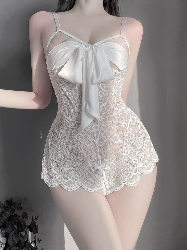 Hollow Lace Babydoll Jumpsuit