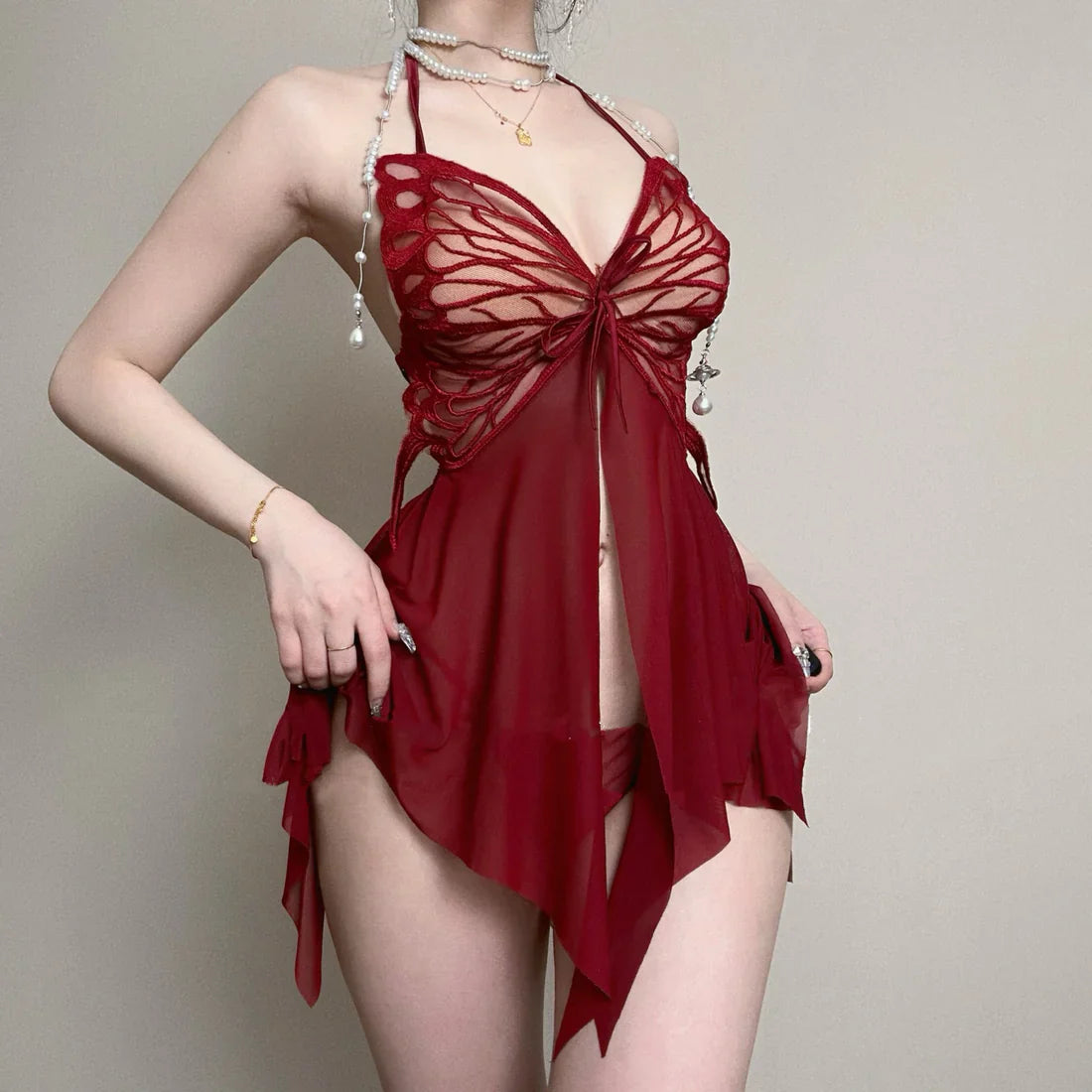 Butterfly Mesh Nightgown